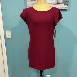 Chic Burgundy Short Sleeve Women's Top